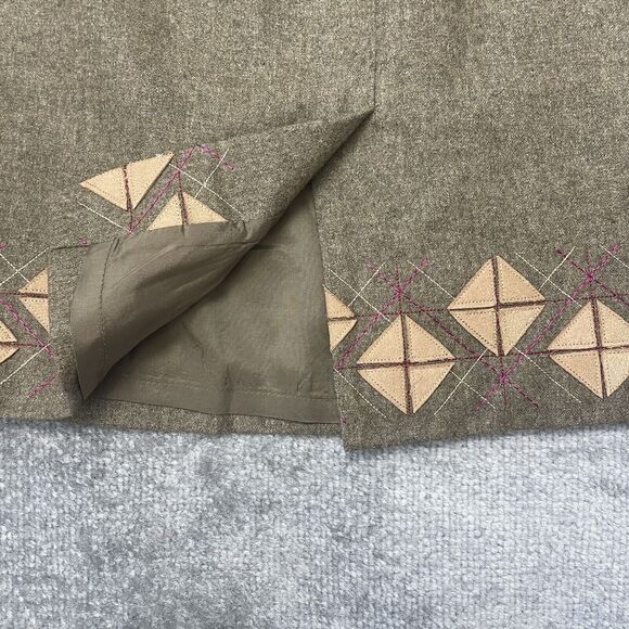 Loft Skirt Womens 8 Brown Wool Blend Lined Slit Business Casual Fall Autumn - Picture 7 of 7